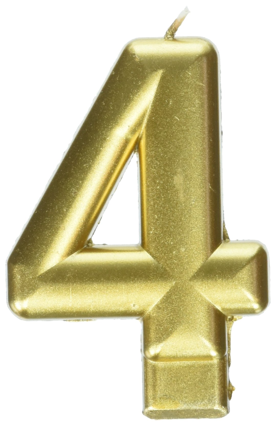 Metallic Gold Birthday Candle Number 4