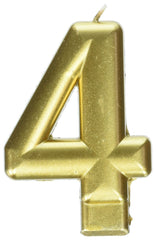 Metallic Gold Birthday Candle Number 4