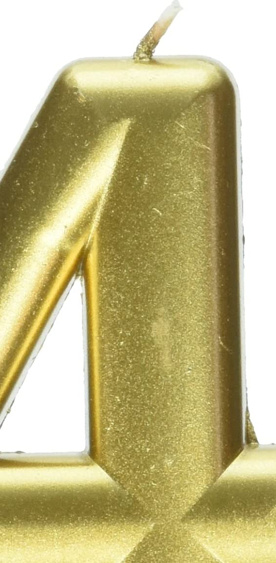 Metallic Gold Birthday Candle Number 4