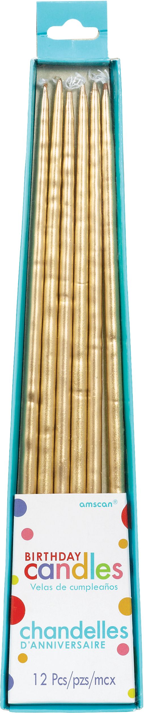 Metallic Wax Candles, Assorted, 10-inch, 12-pk