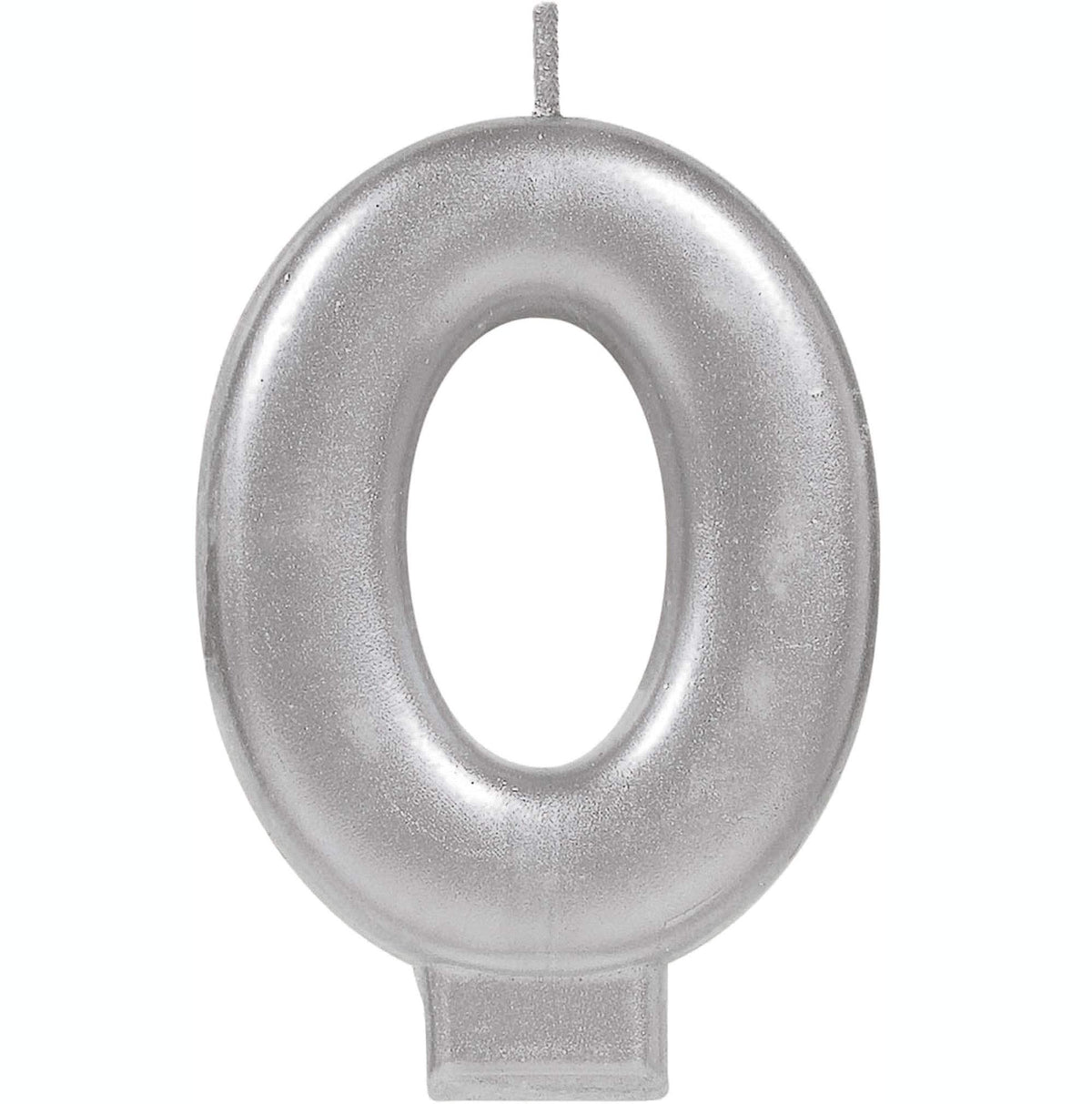 Silver Number 2 Molded Birthday Candle