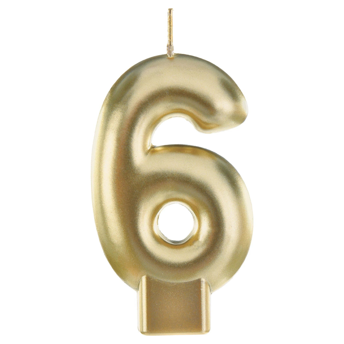 Metallic Gold Number 6 Candle