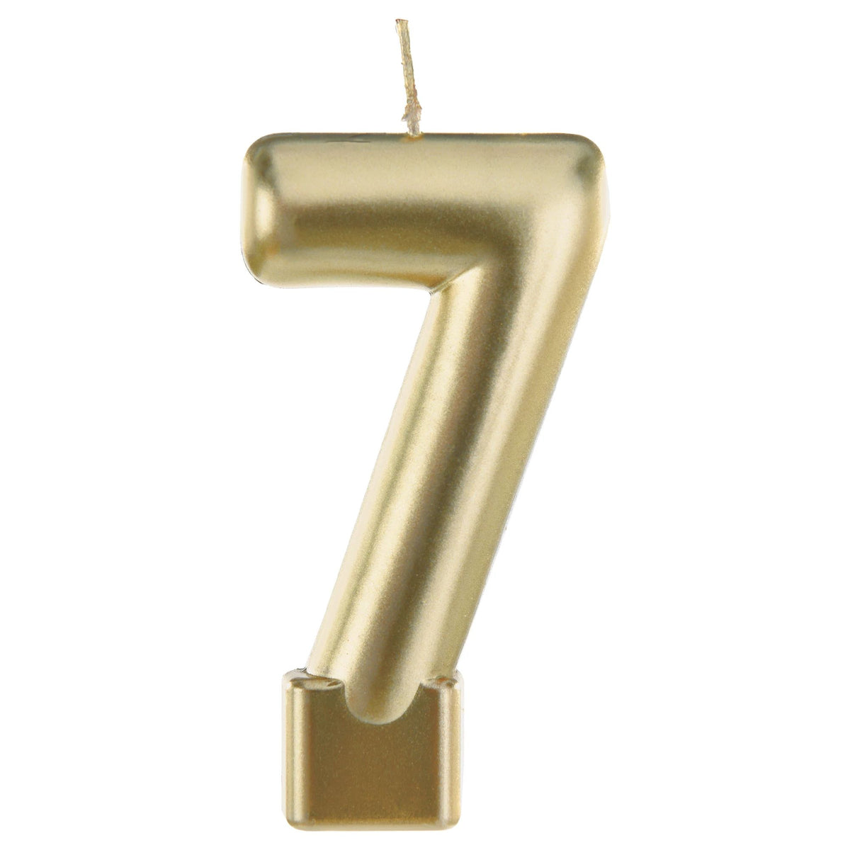 Metallic Gold Number 7 Birthday Candle