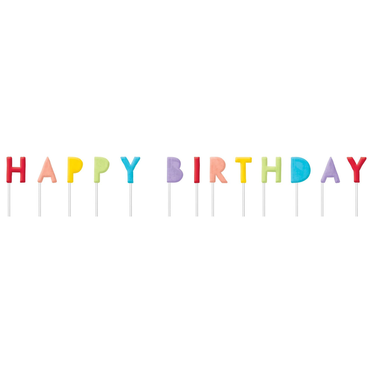 Rainbow Happy Birthday Pick Candles