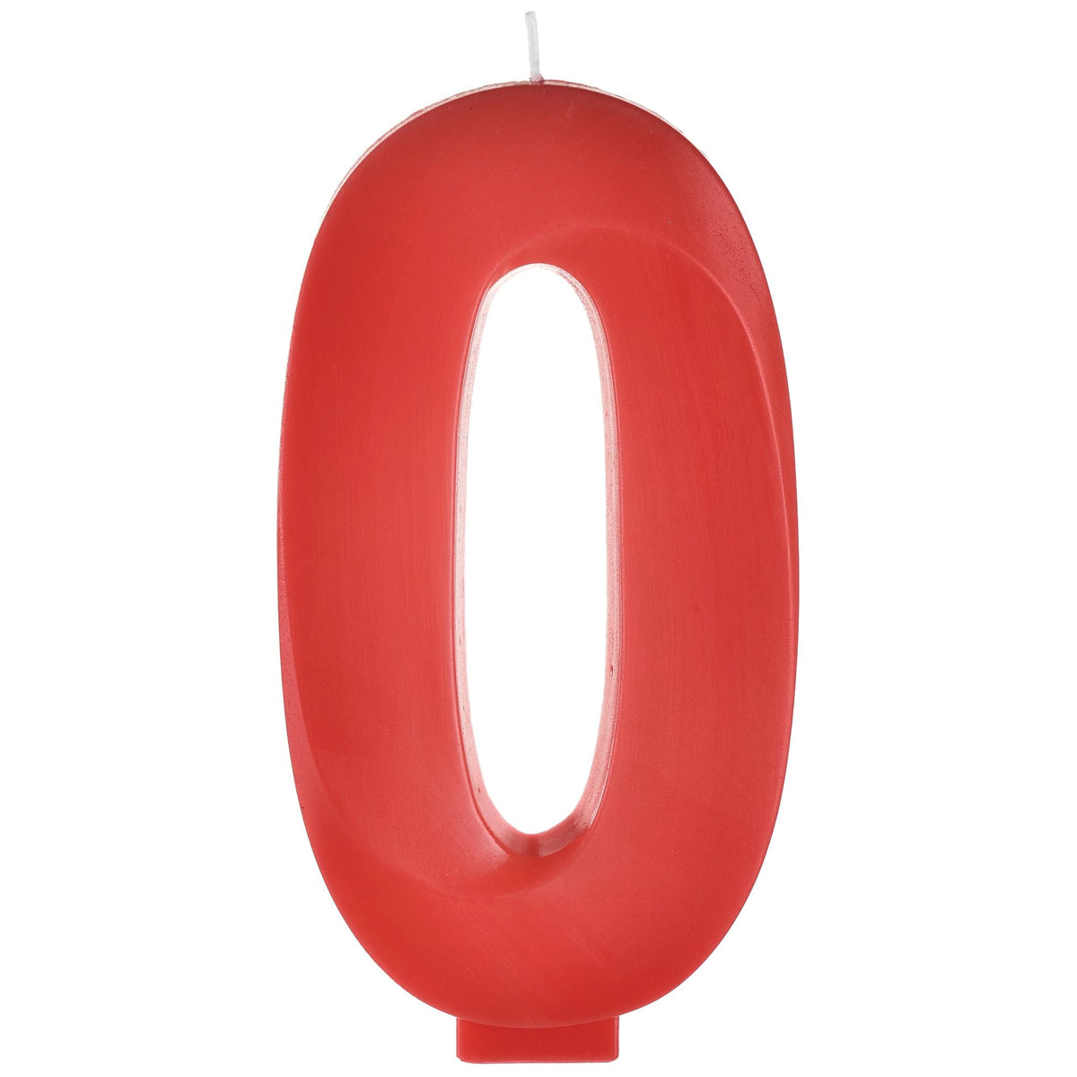 Bright Red Number 0 Birthday Candle, 5.25-in