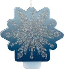 Disney Frozen Glitter Snowflake Candle, Blue/Silver, 3 inch