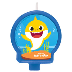 Baby Shark Wax Candle, Blue/Yellow, 2.4-in, for Birthday Party