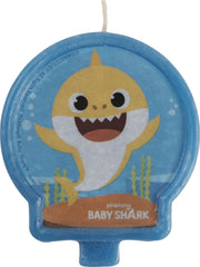 Baby Shark Wax Candle, Blue/Yellow, 2.4-in, for Birthday Party