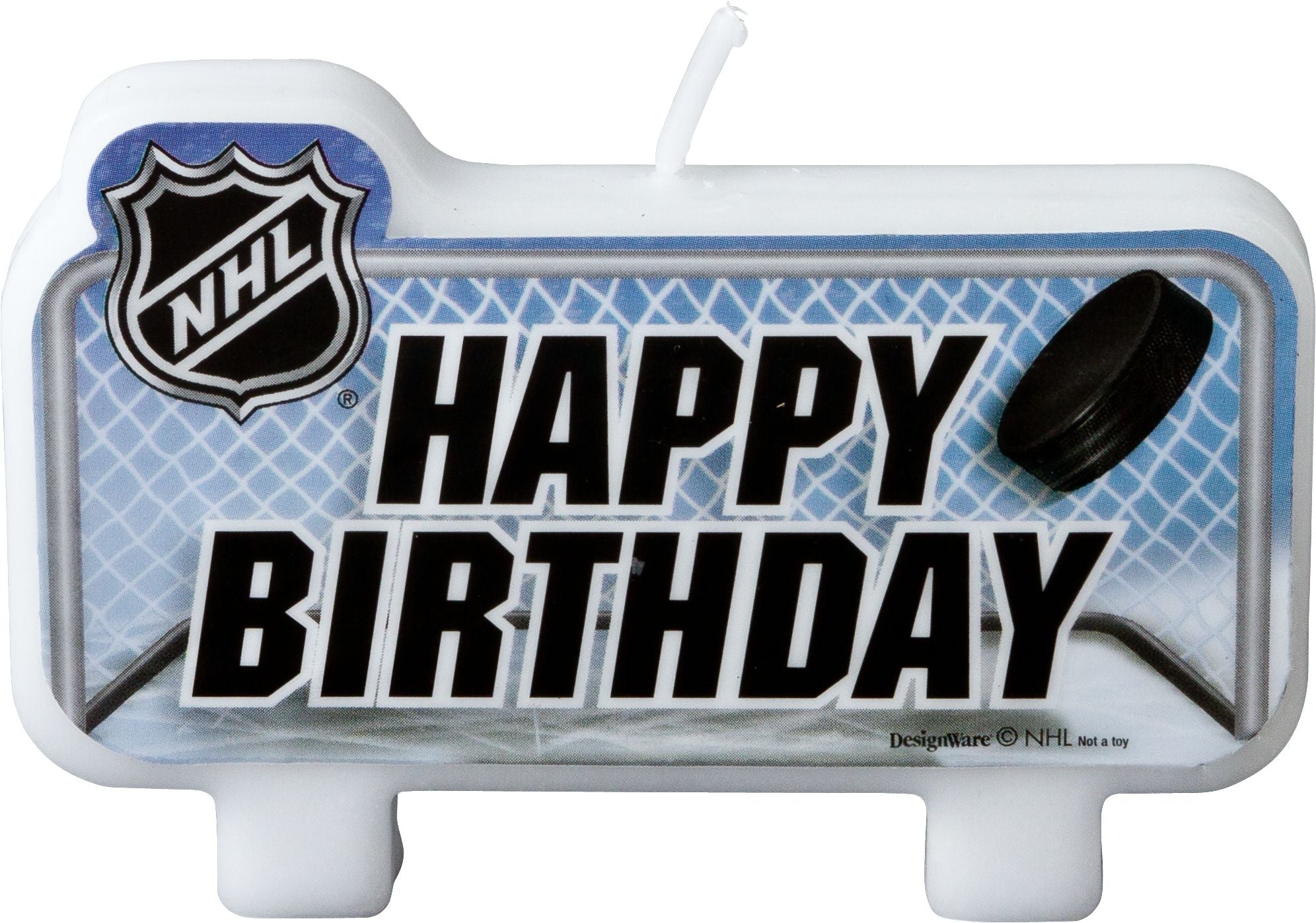 NHL Happy Birthday Wax Candle Set, Blue/Black, 4.5-inch, 4-pk