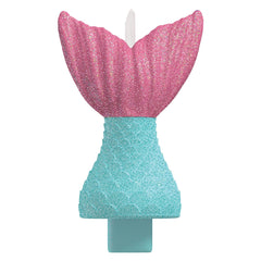 Shimmering Mermaids Tail Wax Candle, Pink/Blue, 3-inch