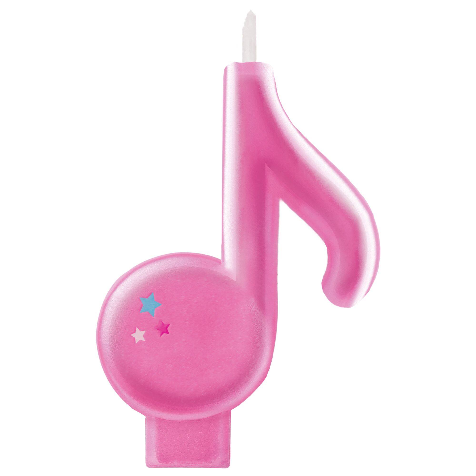 Internet Famous Music Note Wax Candle, Pink, 1.25-inch