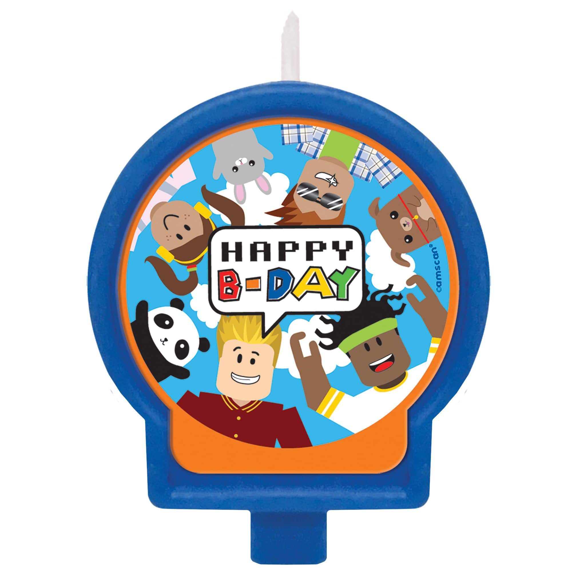 Party Town "Happy B-day" Wax Candle, Multi-Colored, 2.5-inch