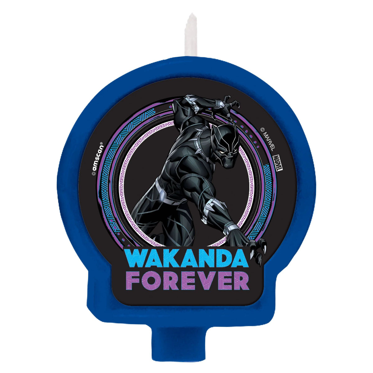 Disney Marvel Black Panther "Wakanda Forever" Candle, Blue/Purple, 3.5-inch