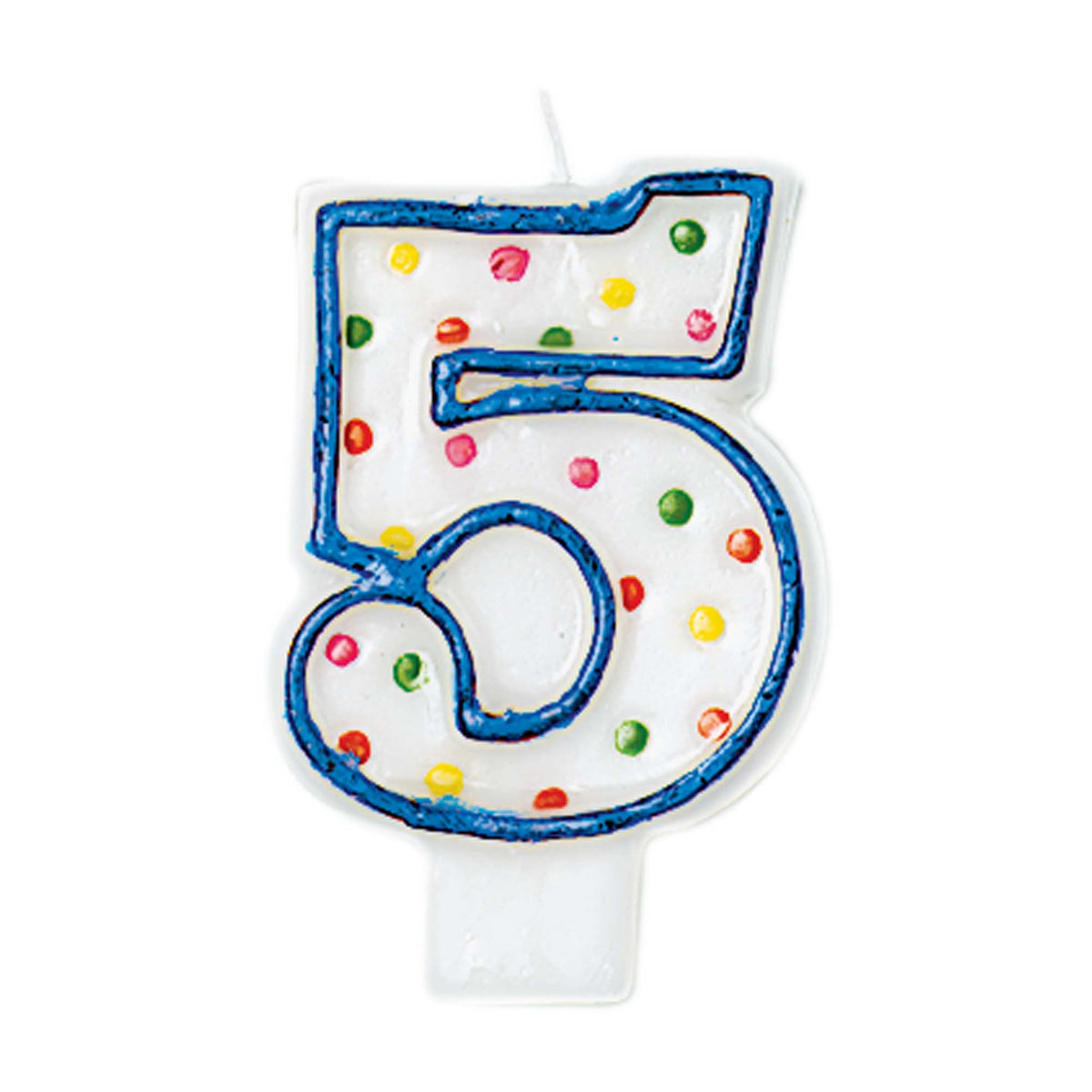 Polka Dot Number 5 Birthday Candle