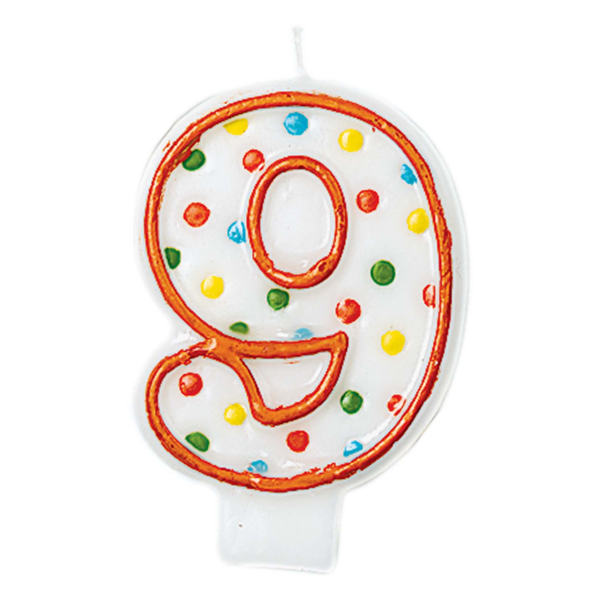 Polka Dots Number 9 Birthday Candle