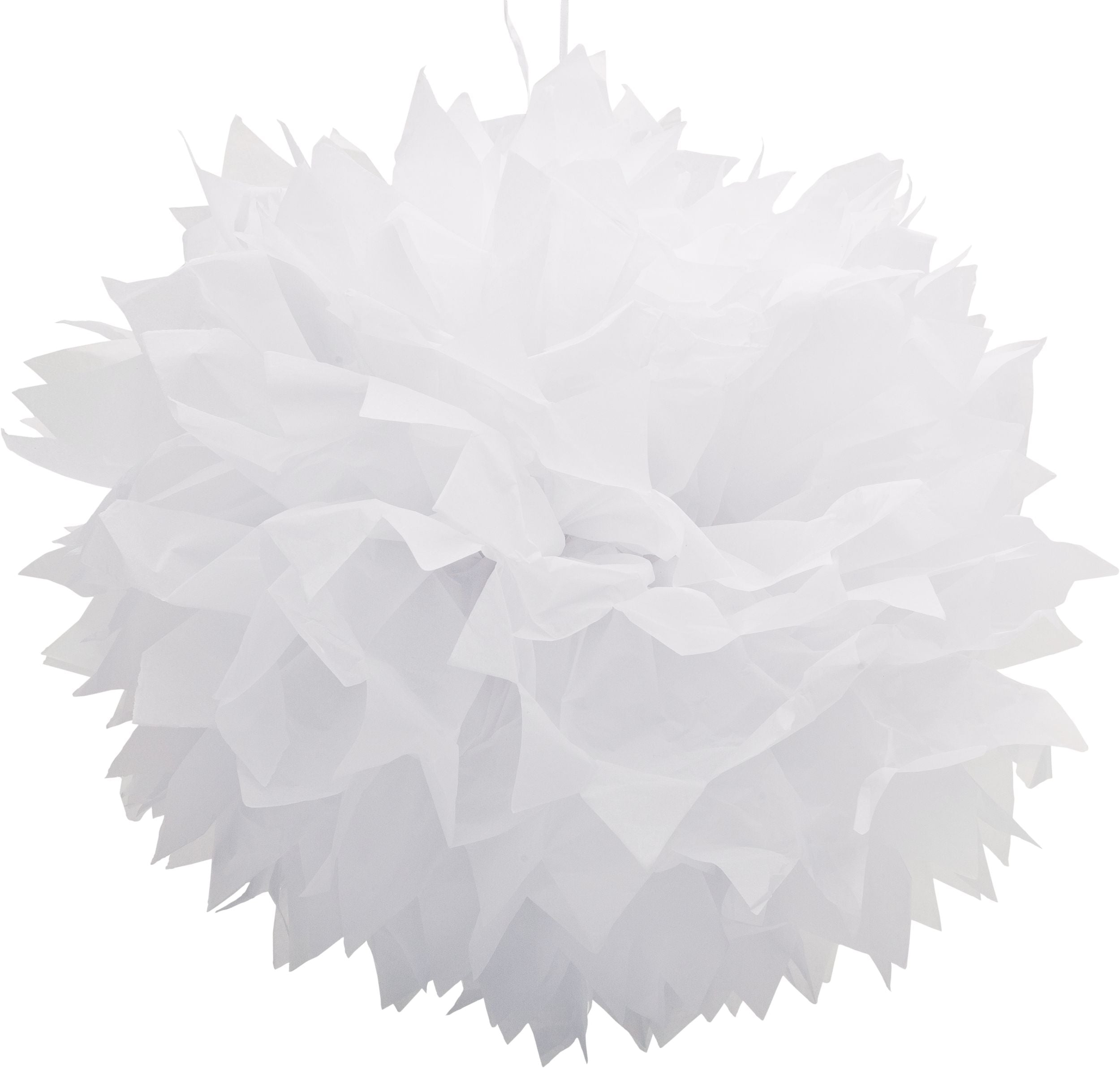 White Fluffy Tissue Pom Pom Decorations, 16-inch, 3-Pack