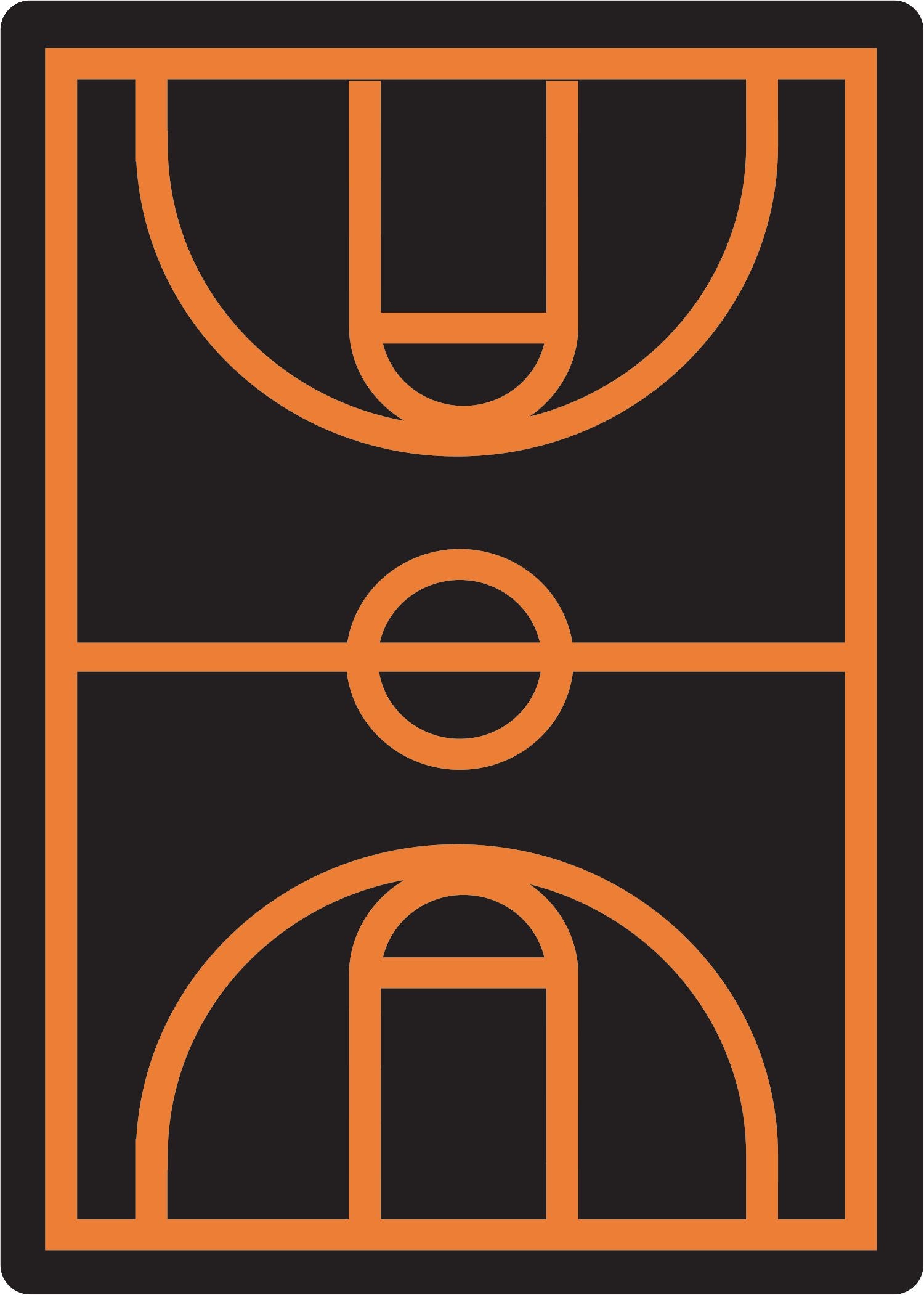 Basketball Table/Wall Cutout Decorations, Orange/Black, 11-inch, 12-pk