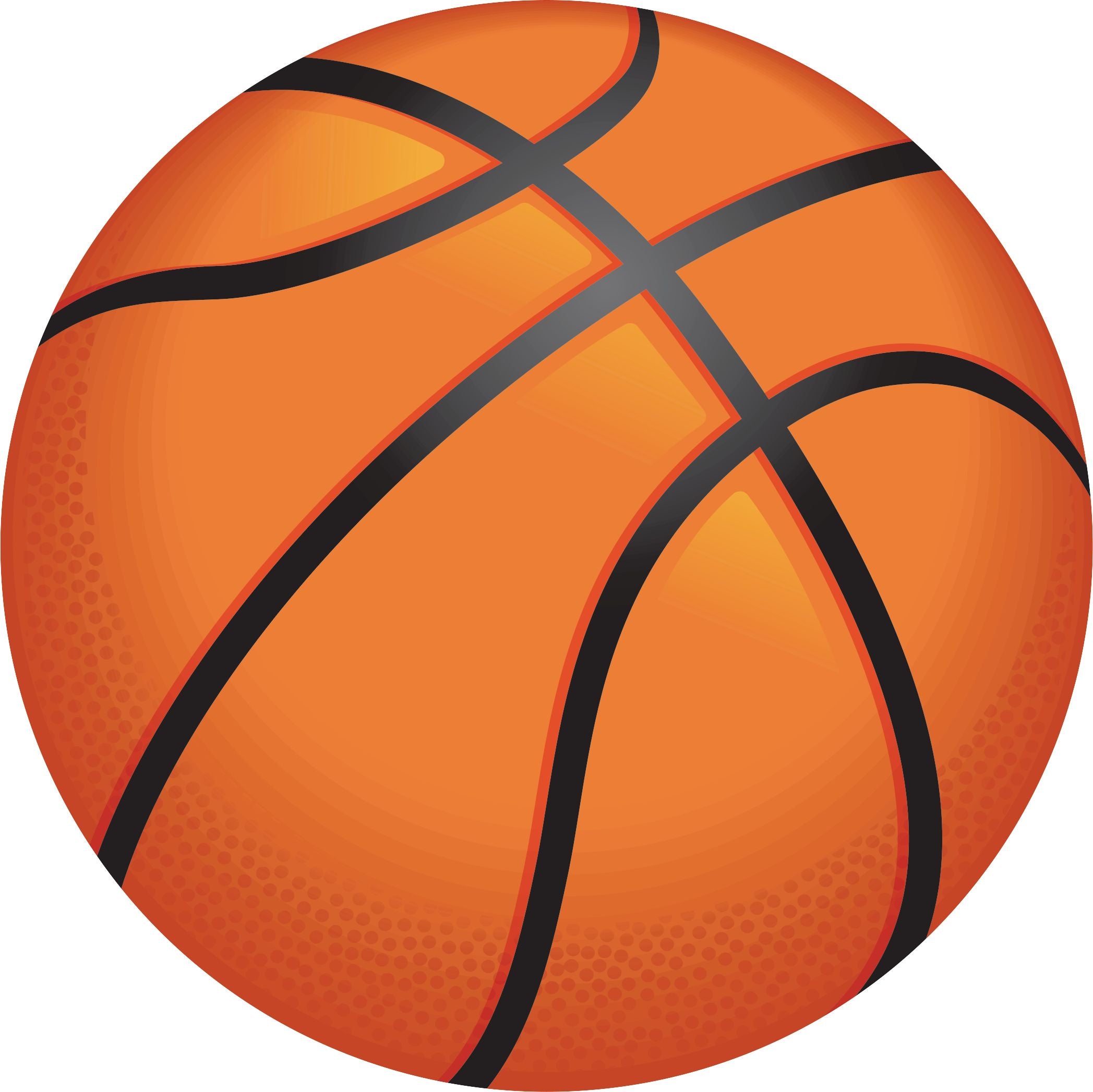 Basketball Table/Wall Cutout Decorations, Orange/Black, 11-inch, 12-pk