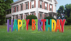Rainbow Happy Birthday Yard Sign, 12-in, for Birthday Party