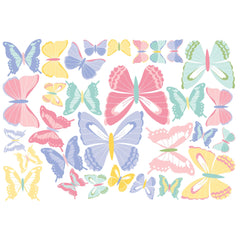 Flutter Butterfly Cutouts, Multi-Colored, 14-inch, 30-pk