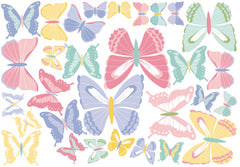 Flutter Butterfly Cutouts, Multi-Colored, 14-inch, 30-pk