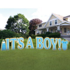 It's A Boy Yard Sign Decorations, Blue, 28-inch, 11-pk