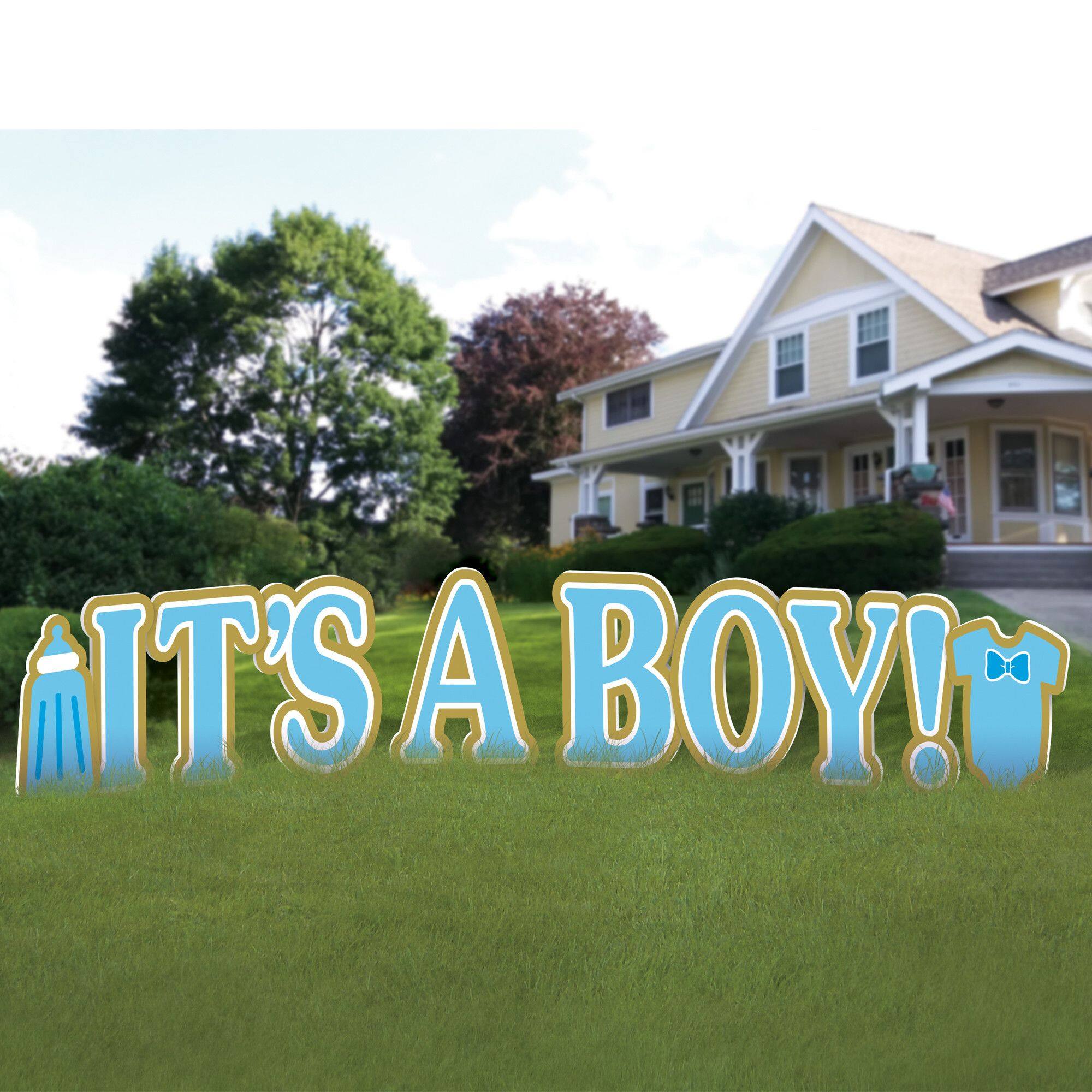 It's A Boy Yard Sign Decorations, Blue, 28-inch, 11-pk
