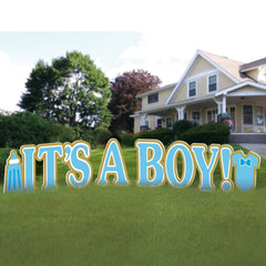 It's A Boy Yard Sign Decorations, Blue, 28-inch, 11-pk