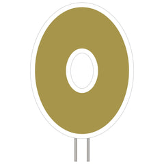 Gold Number 0 Yard Sign