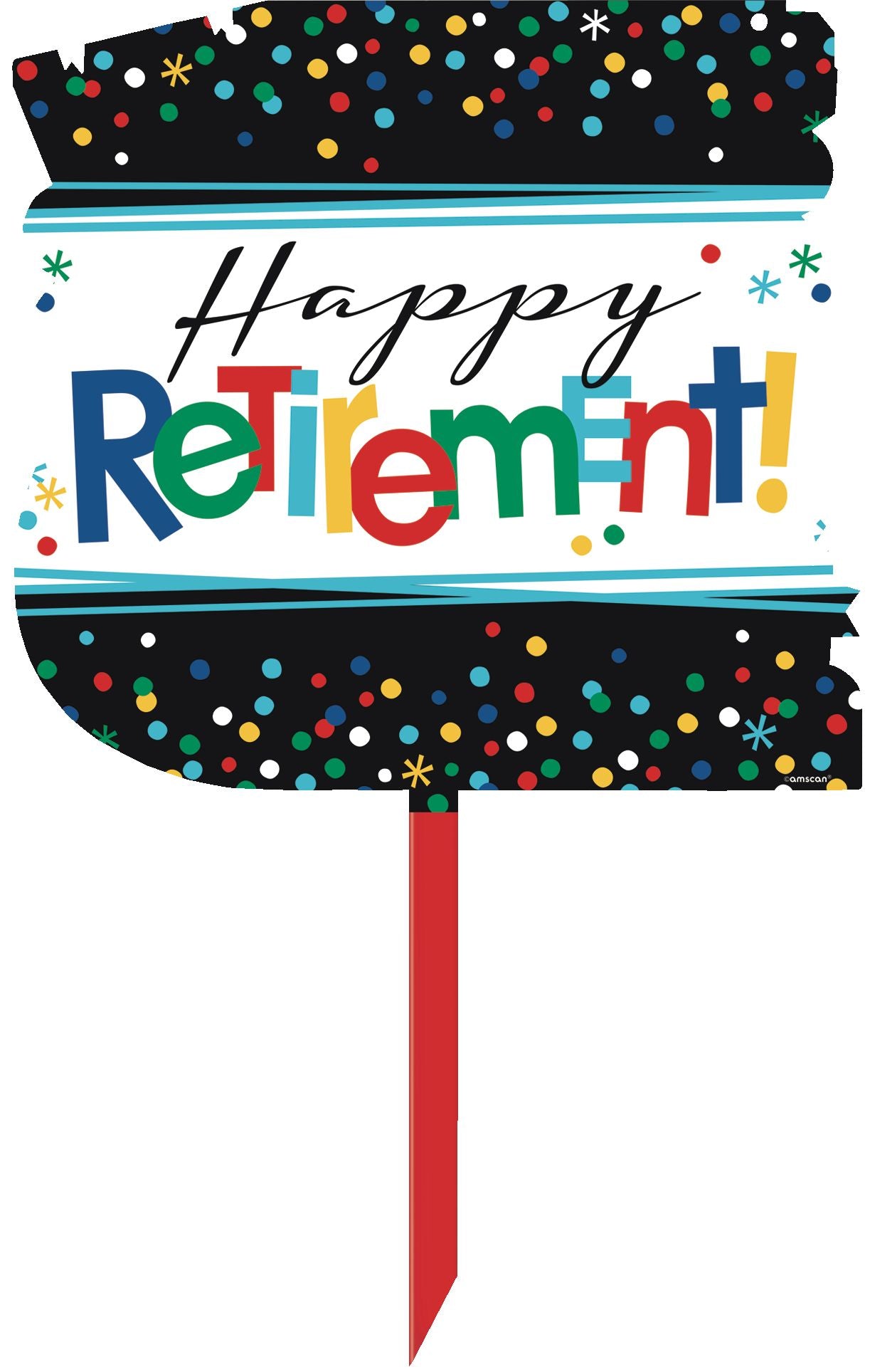 Happy Retirement Yard Sign, Multicolor, 15-inch