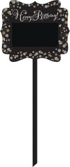 Sparkling Celebration Happy Birthday Customizable Yard Sign, 27 inch, Black/Silver/Gold, Polka Dot