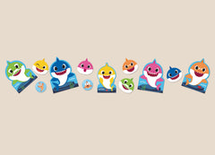 Baby Shark Cutouts, Multi-Colored, 13 inch, 12-pk