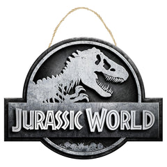 Jurassic World Hanging Sign Decoration, Grey/Black, 12.88-inch