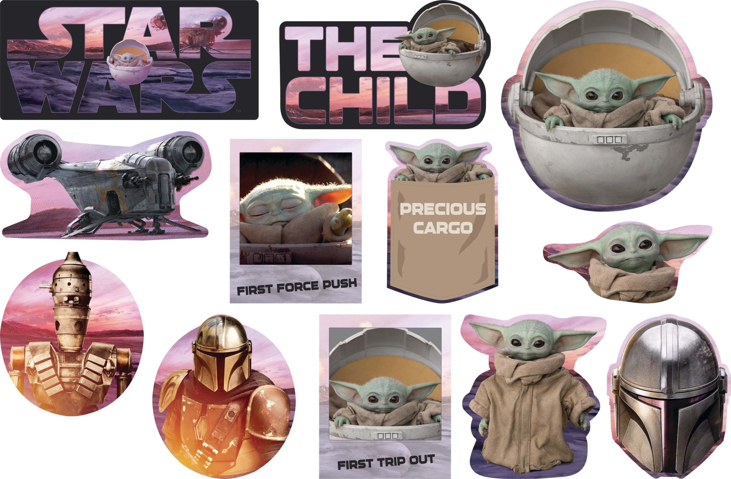 Disney Star Wars Mandalorian Cutout Decorations, 13 inch, 12-pk