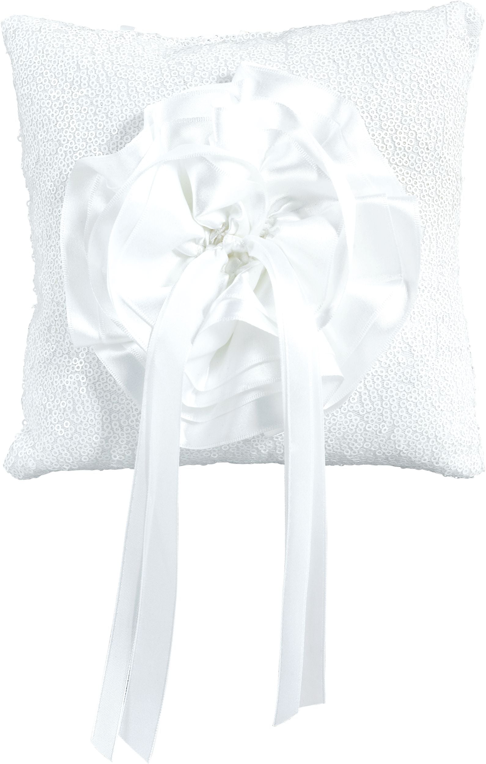 Sequin Ring Bearer Pillow, White, One Size, for Wedding