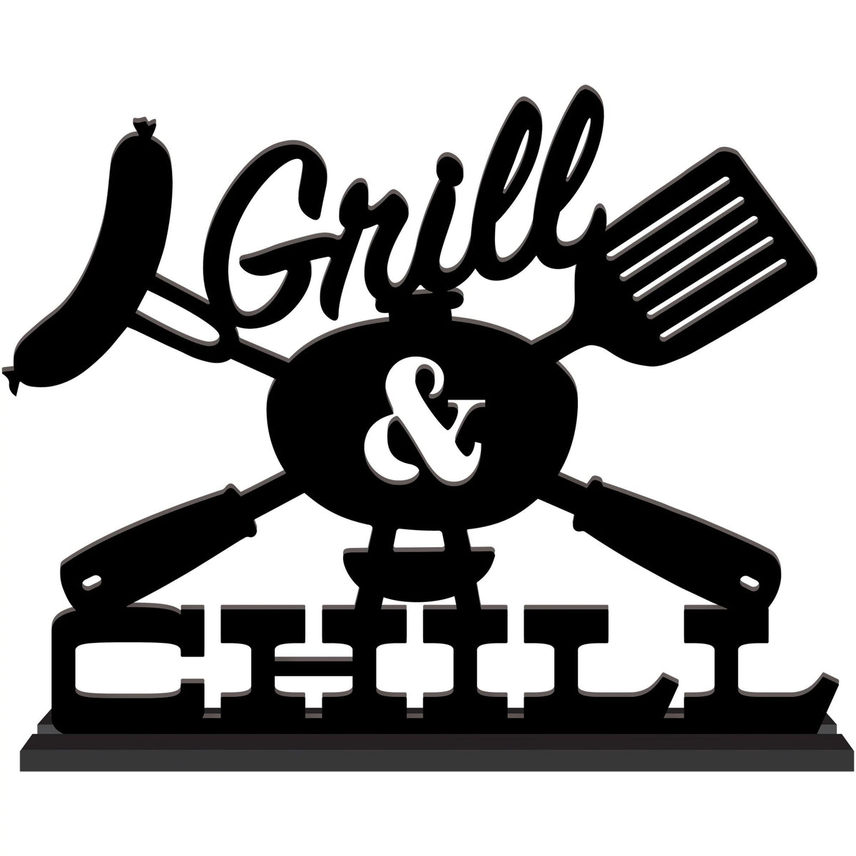 Summer BBQ MDF Grill & Chill Tabletop Sign
