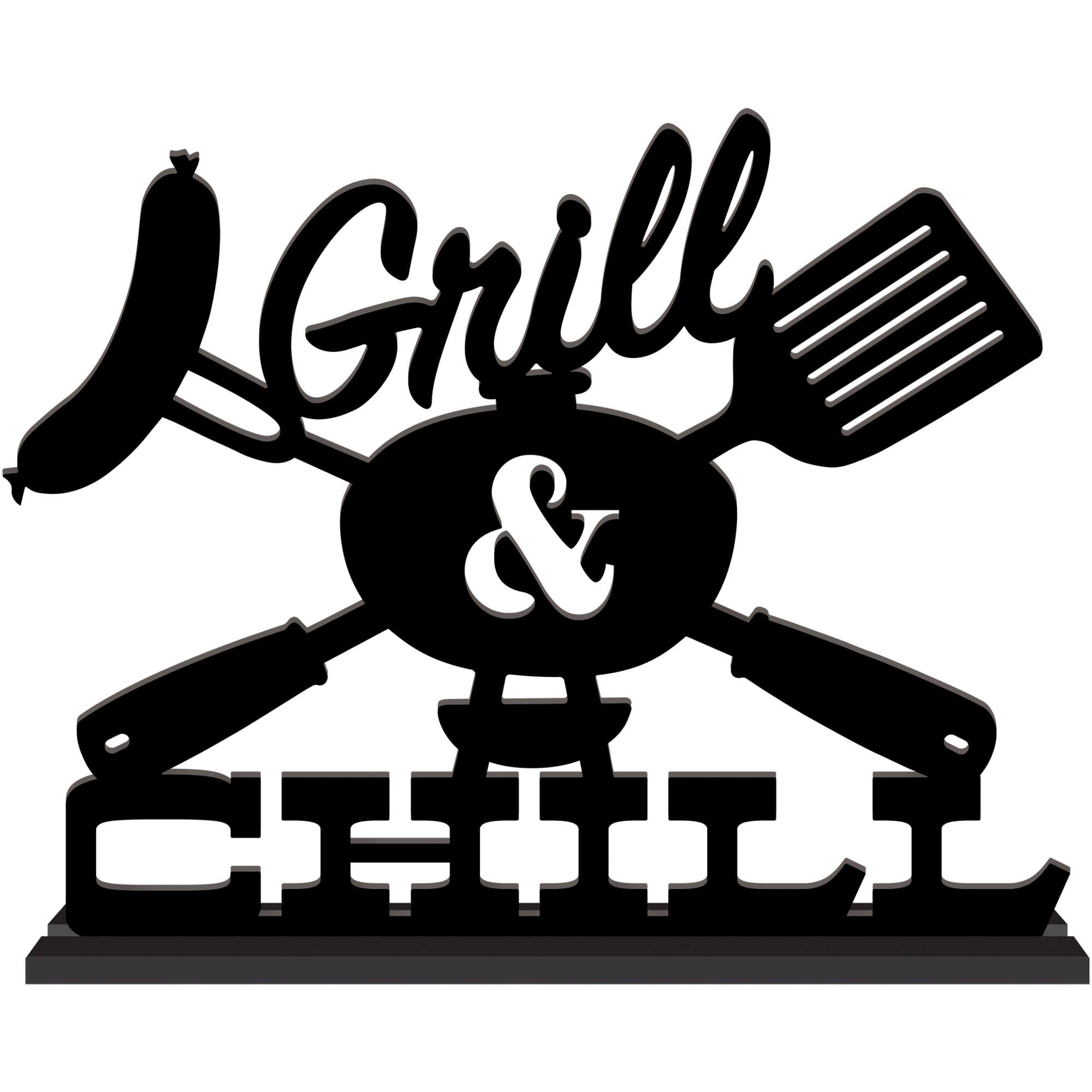 Summer BBQ MDF Grill & Chill Tabletop Sign