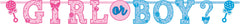 "Girl or Boy?" Garland Banner, Blue/Pink, 9.5-inch, 2-pk