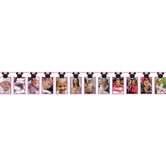 Disney Minnie Mouse Photo Garland, Pink, 12-foot, Customizable