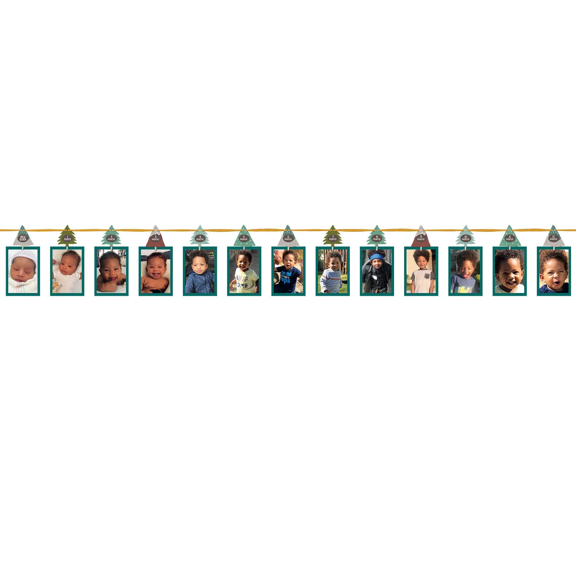 Wilderness Customizable Photo Garland, Green, 12-foot, 42-piece Kit