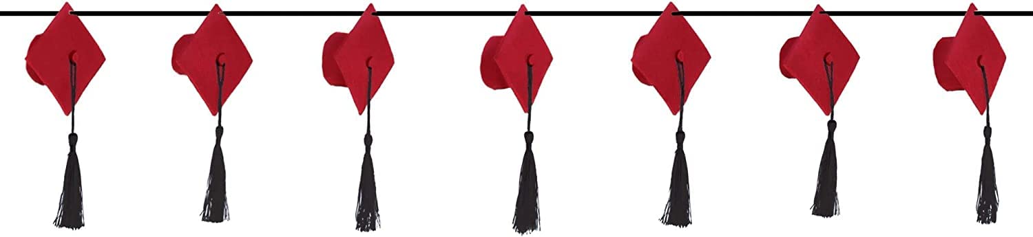 Red Felt Graduation Cap Garland