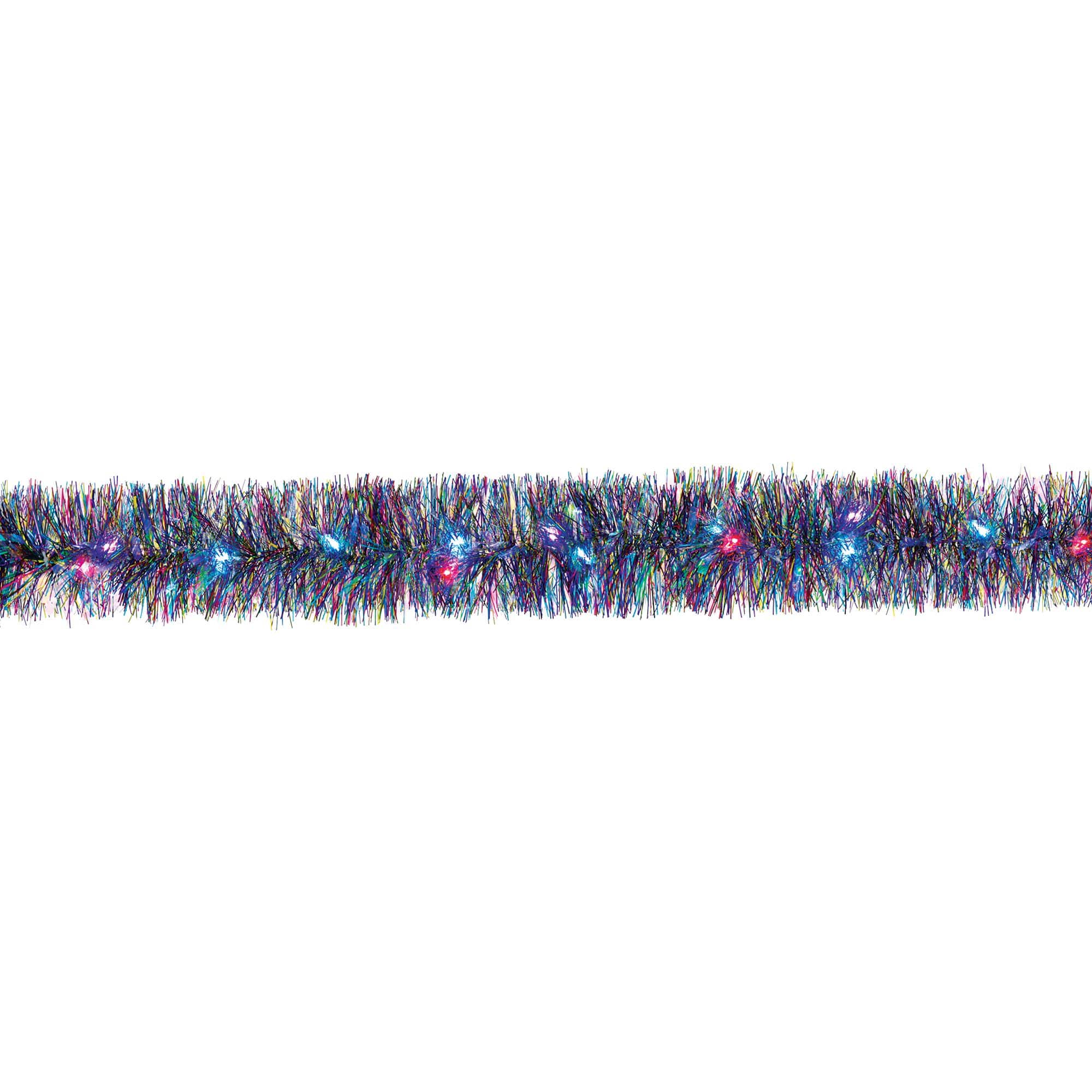 Starlight LED Tinsel Garland, Black/Purple, 9-foot