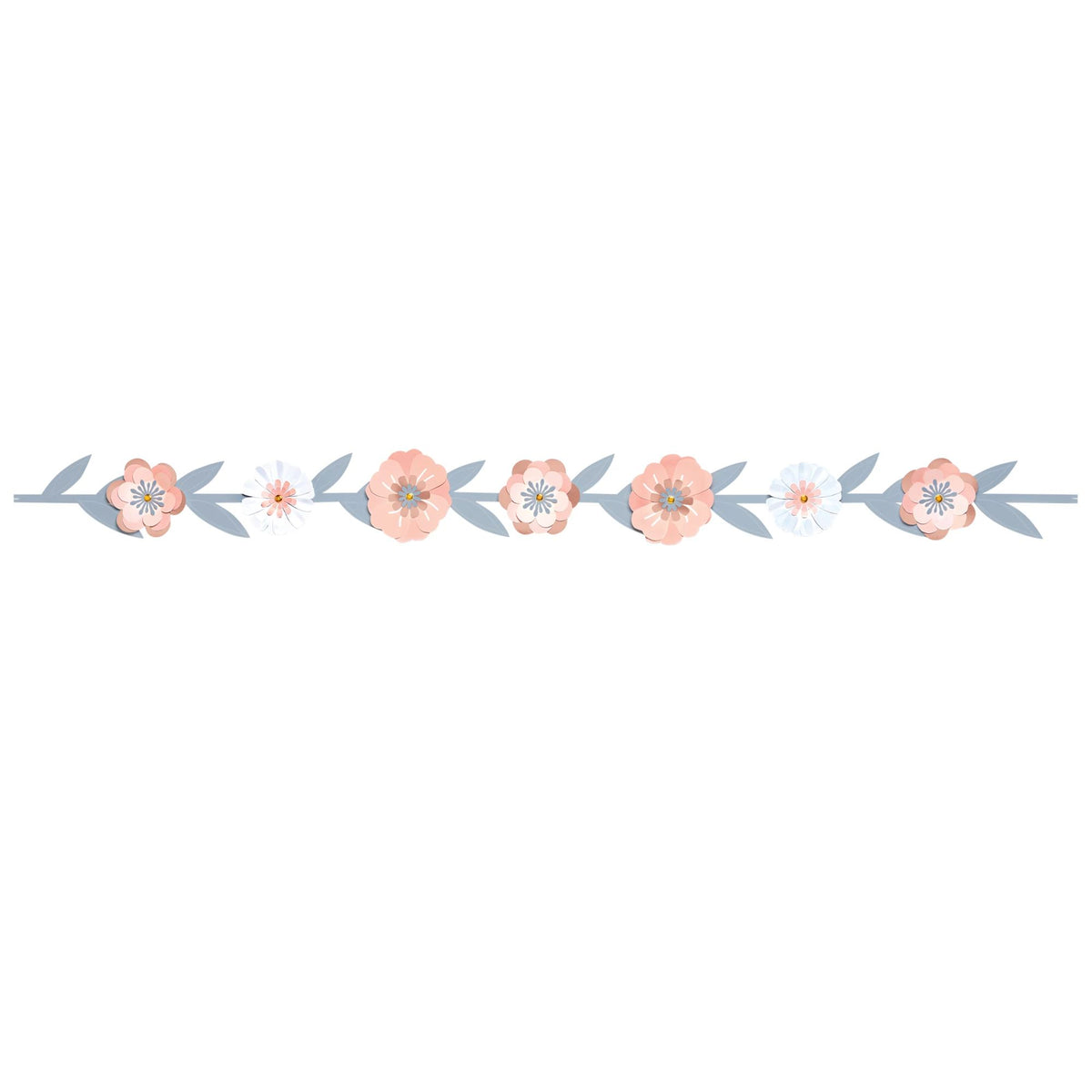 Floral Garland, Pink/Blue, 9-foot
