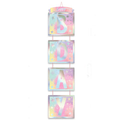 Luminous Happy Bday Hanging Decoration, Pink/Blue, 5.5-ft
