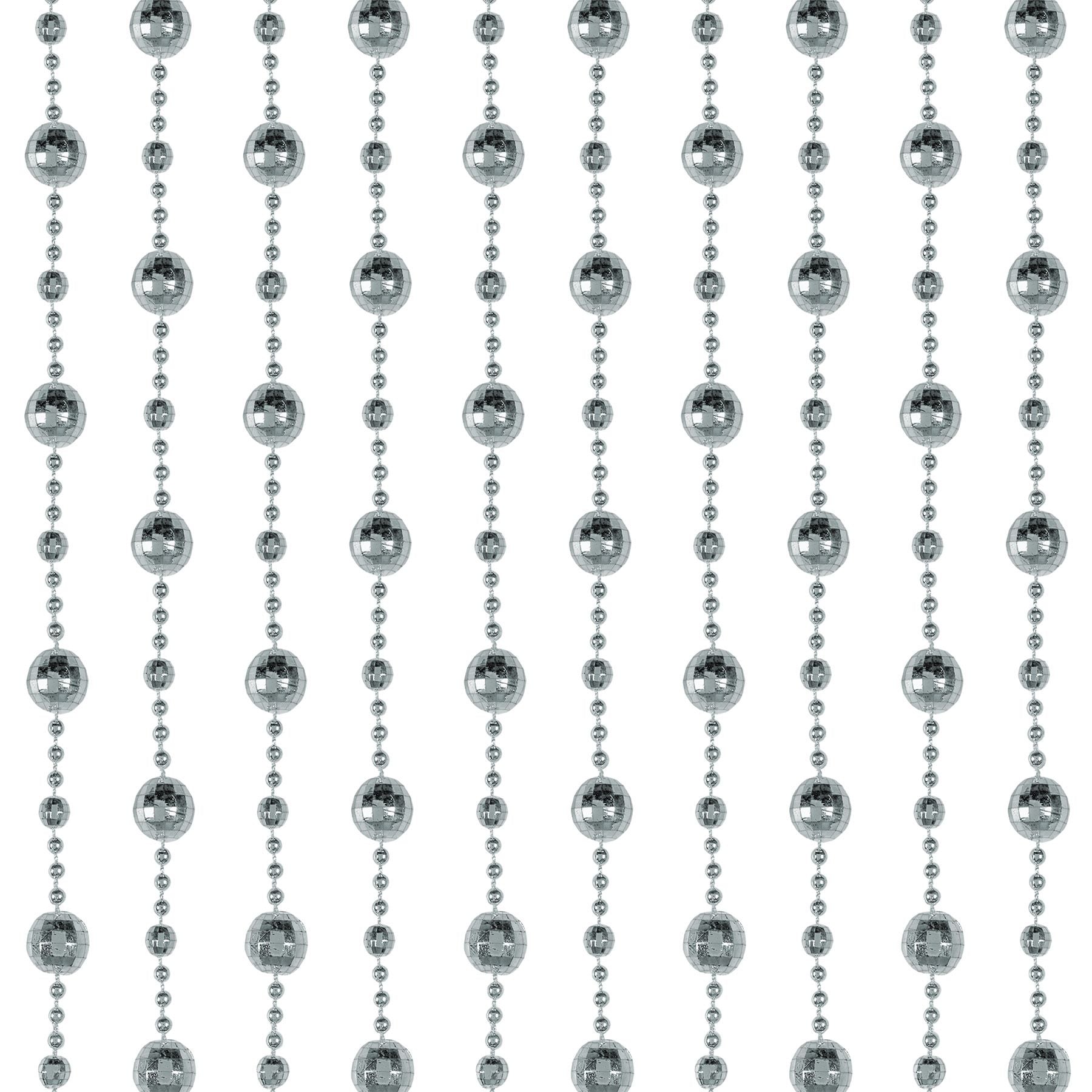Disco Foil Hanging Doorway Curtain Decoration, Silver, 78-in
