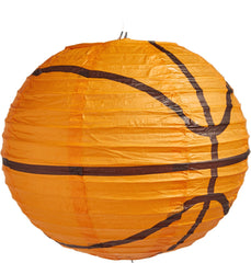Basketball Paper Lantern Decorations, Orange, 9.5-inch, 3-pk