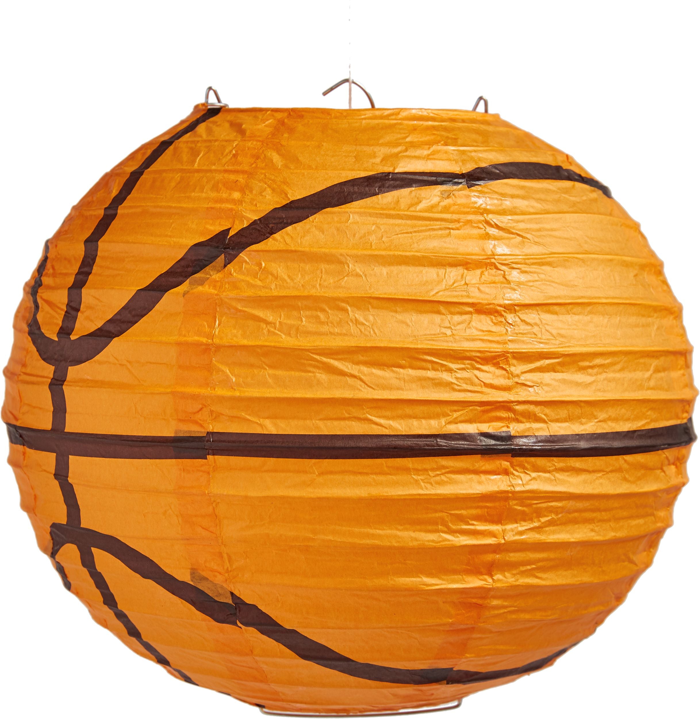 Basketball Paper Lantern Decorations, Orange, 9.5-inch, 3-pk