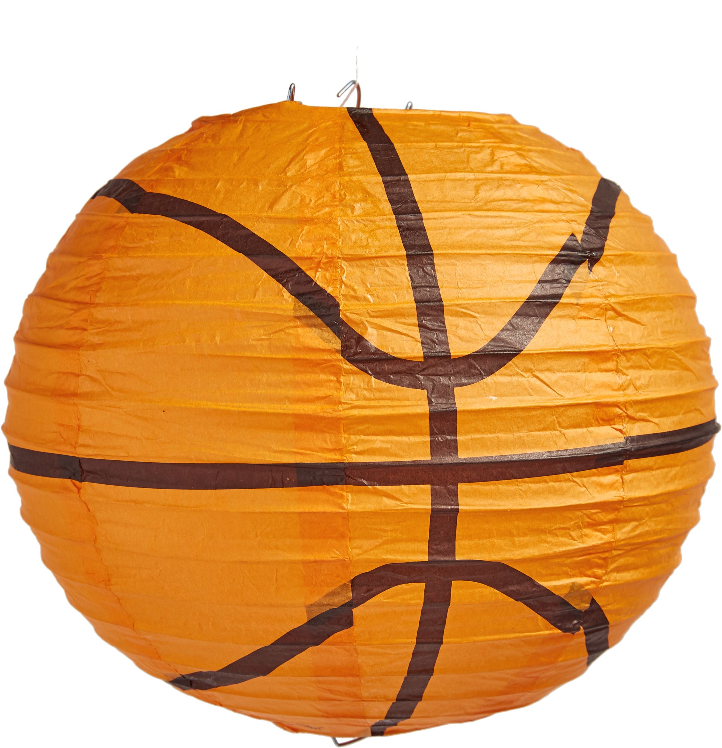 Basketball Paper Lantern Decorations, Orange, 9.5-inch, 3-pk