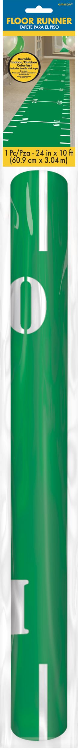 Football Field Floor Runner, Green, 2x10-ft