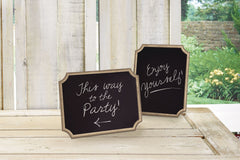 DIY Customizable Chalkboard Stand Easel Sign, Black, 12-in, 2-pk